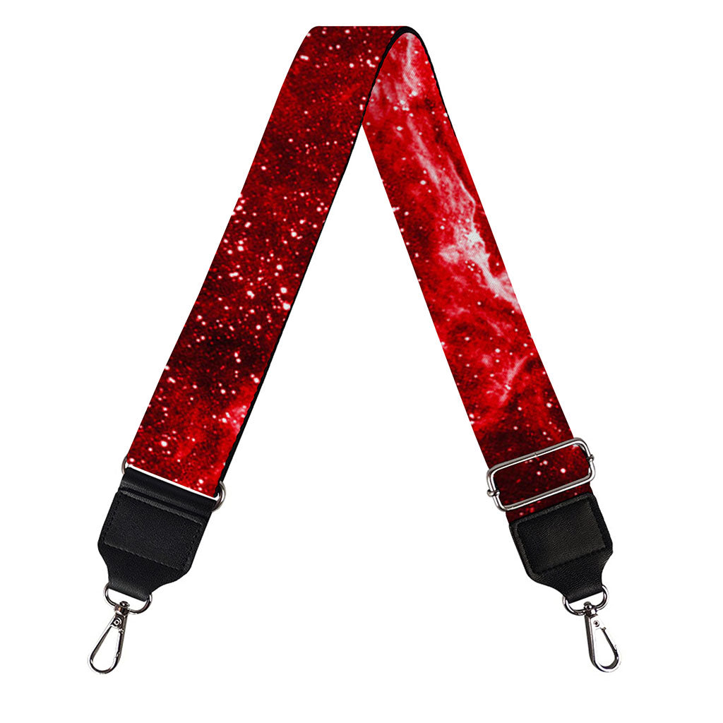 Red Stardust Universe Galaxy Space Print Bag Strap