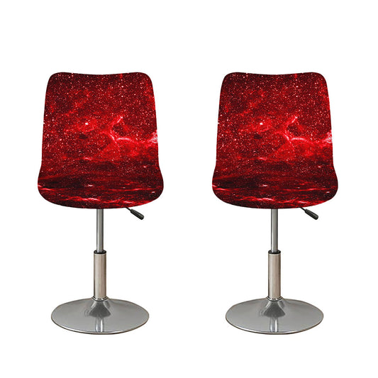 Red Stardust Universe Galaxy Space Print Bar Stool Covers
