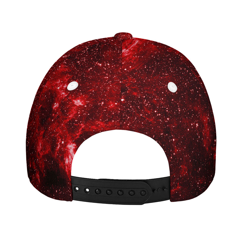 Red Stardust Universe Galaxy Space Print Baseball Cap
