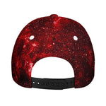 Red Stardust Universe Galaxy Space Print Baseball Cap