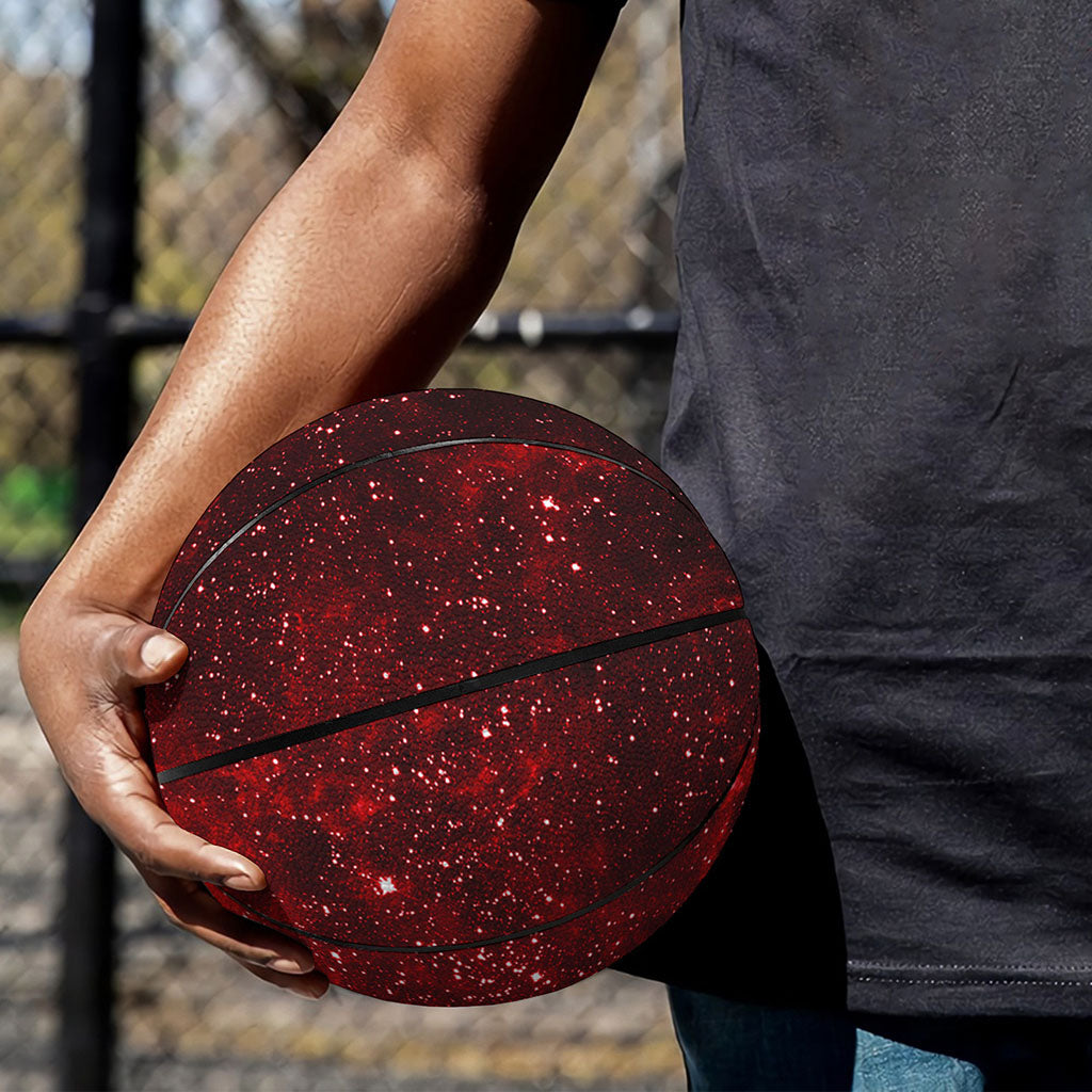 Red Stardust Universe Galaxy Space Print Basketball