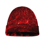 Red Stardust Universe Galaxy Space Print Beanie
