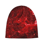 Red Stardust Universe Galaxy Space Print Beanie
