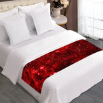 Red Stardust Universe Galaxy Space Print Bed Runner