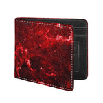 Red Stardust Universe Galaxy Space Print Bifold Wallet