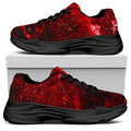 Red Stardust Universe Galaxy Space Print Black Chunky Shoes
