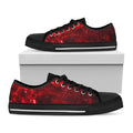 Red Stardust Universe Galaxy Space Print Black Low Top Sneakers