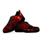 Red Stardust Universe Galaxy Space Print Black Running Shoes