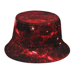 Red Stardust Universe Galaxy Space Print Bucket Hat