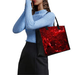 Red Stardust Universe Galaxy Space Print Canvas Tote Bag