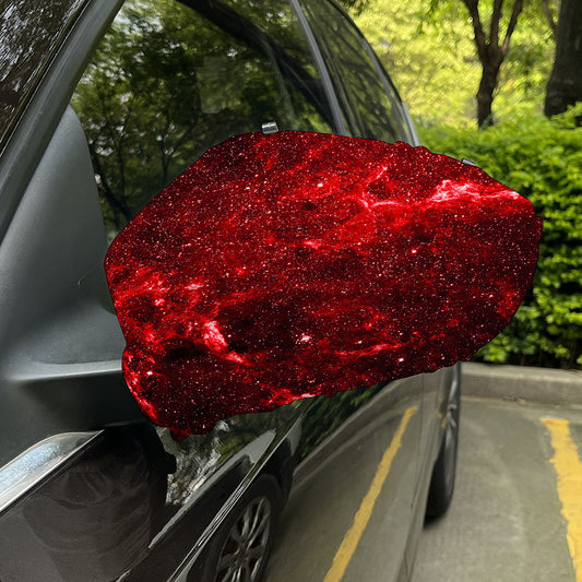 Red Stardust Universe Galaxy Space Print Car Side Mirror Covers