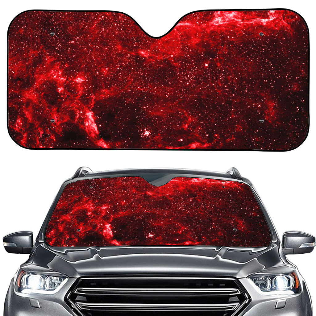 Red Stardust Universe Galaxy Space Print Car Windshield Sun Shade