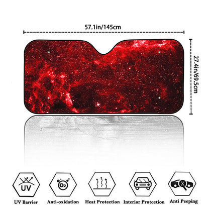 Red Stardust Universe Galaxy Space Print Car Windshield Sun Shade