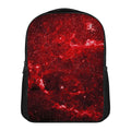 Red Stardust Universe Galaxy Space Print Casual Backpack
