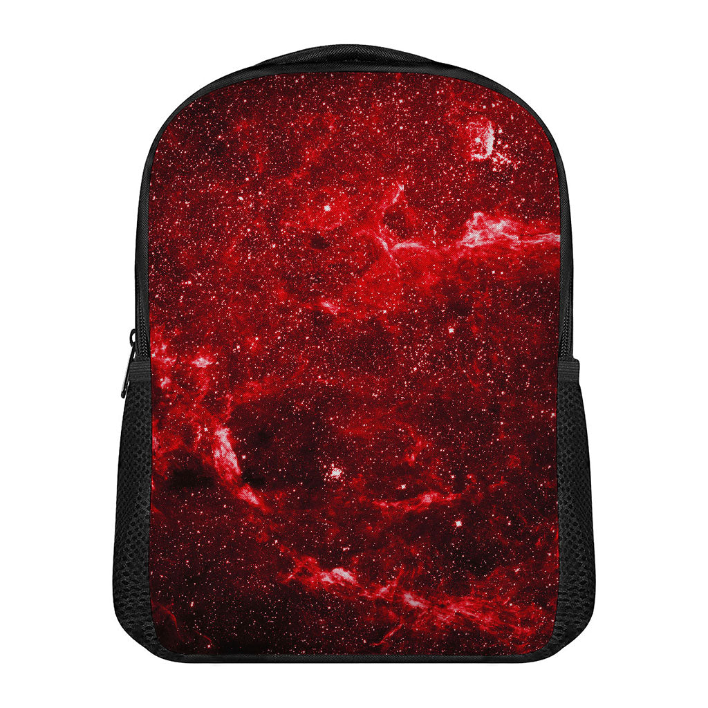 Red Stardust Universe Galaxy Space Print Casual Backpack