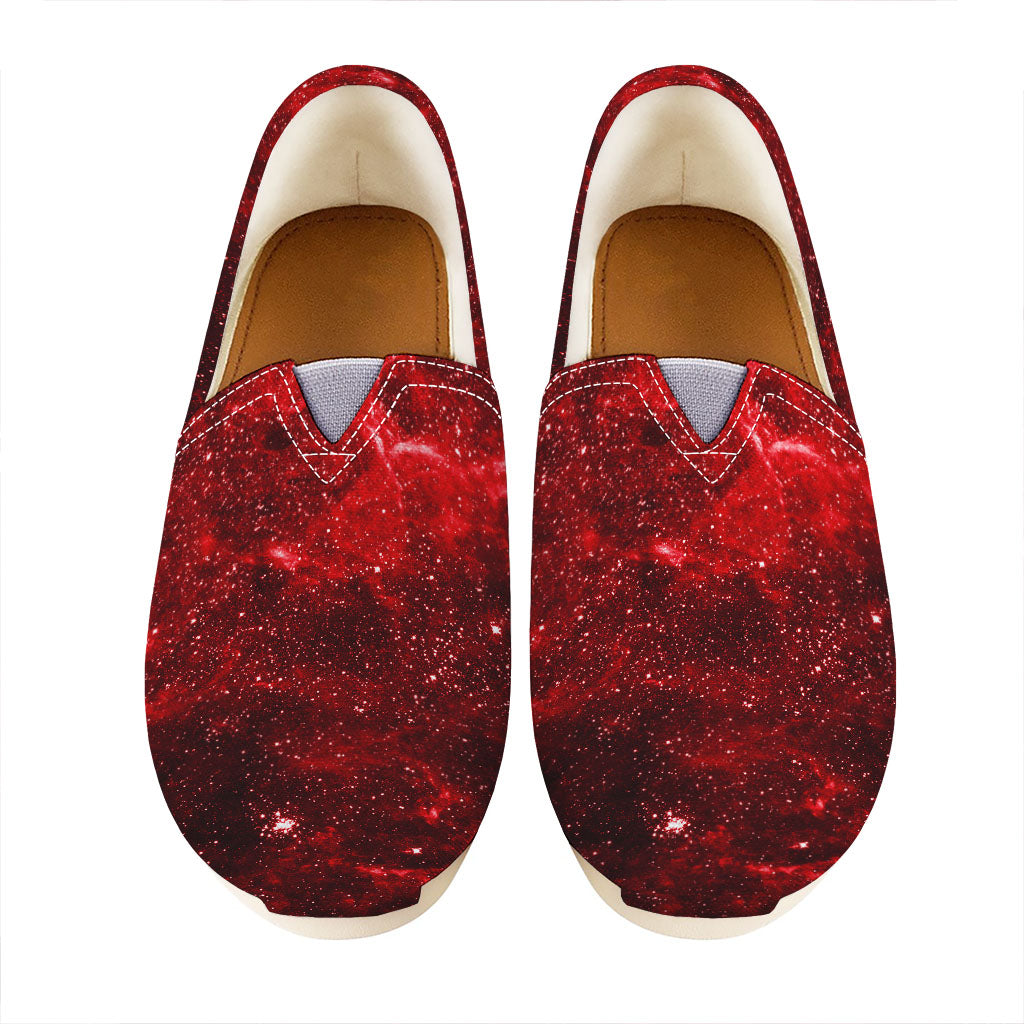 Red Stardust Universe Galaxy Space Print Casual Shoes