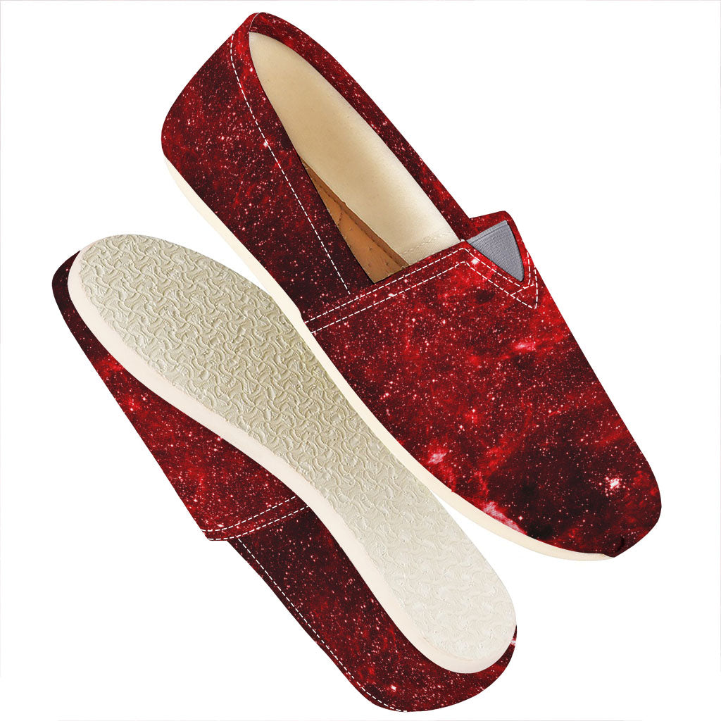 Red Stardust Universe Galaxy Space Print Casual Shoes