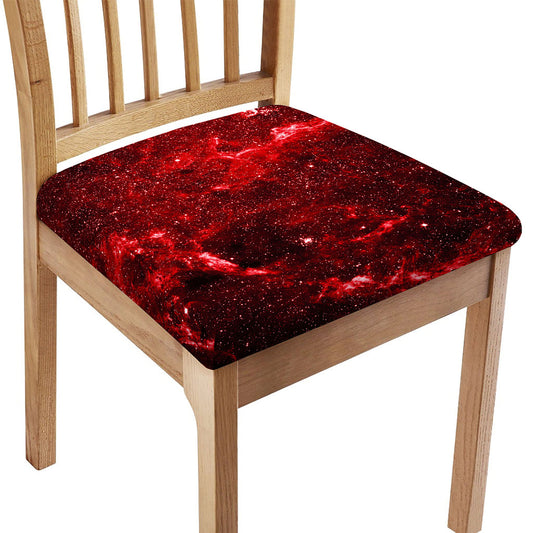 Red Stardust Universe Galaxy Space Print Chair Cushion Cover