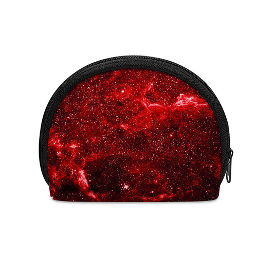 Red Stardust Universe Galaxy Space Print Coin Purse