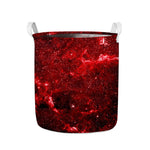 Red Stardust Universe Galaxy Space Print Collapsible Laundry Basket