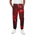 Red Stardust Universe Galaxy Space Print Cotton Sweatpants