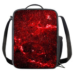 Red Stardust Universe Galaxy Space Print Crossbody Lunch Bag