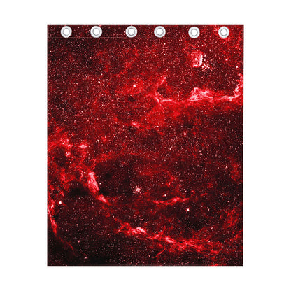 Red Stardust Universe Galaxy Space Print Curtain