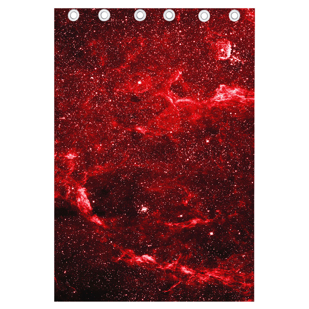 Red Stardust Universe Galaxy Space Print Curtain