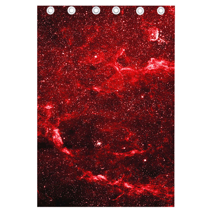 Red Stardust Universe Galaxy Space Print Curtain