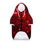 Red Stardust Universe Galaxy Space Print Dog Zip Up Hoodie