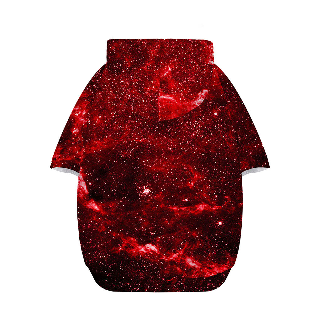 Red Stardust Universe Galaxy Space Print Dog Zip Up Hoodie