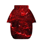 Red Stardust Universe Galaxy Space Print Dog Zip Up Hoodie