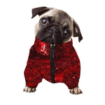 Red Stardust Universe Galaxy Space Print Dog Zip Up Jacket