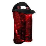 Red Stardust Universe Galaxy Space Print Double Neoprene Wine Tote