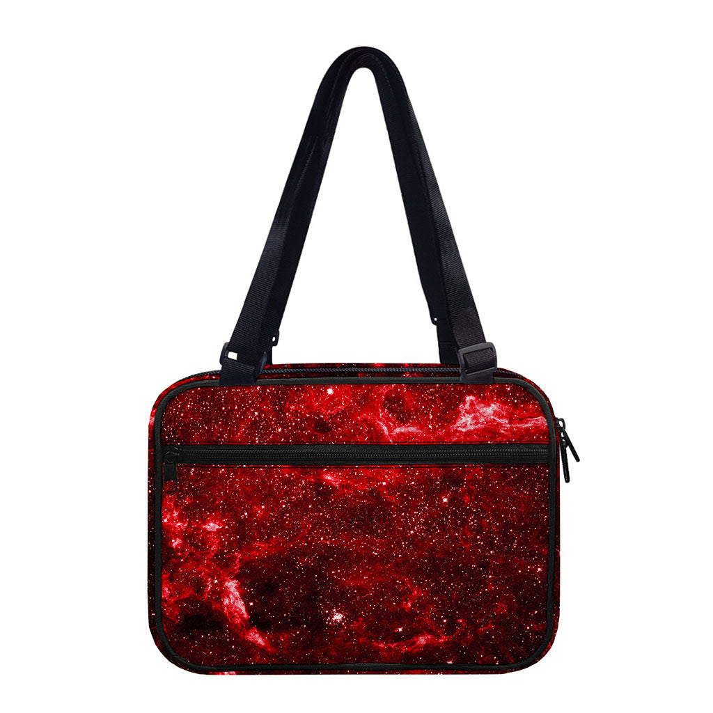 Red Stardust Universe Galaxy Space Print Double Strap Bible Bag