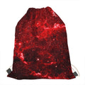 Red Stardust Universe Galaxy Space Print Drawstring Bag