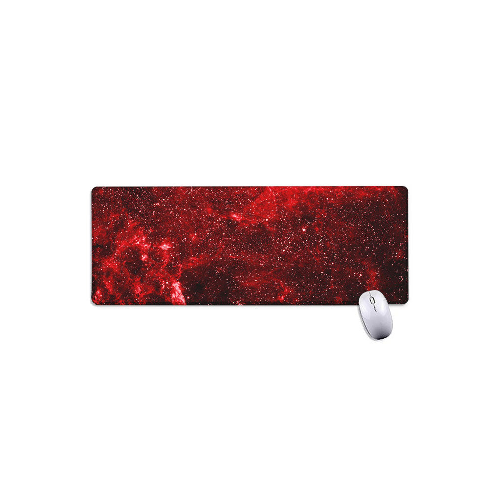 Red Stardust Universe Galaxy Space Print Extended Mouse Pad