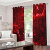 Red Stardust Universe Galaxy Space Print Extra Wide Grommet Curtains