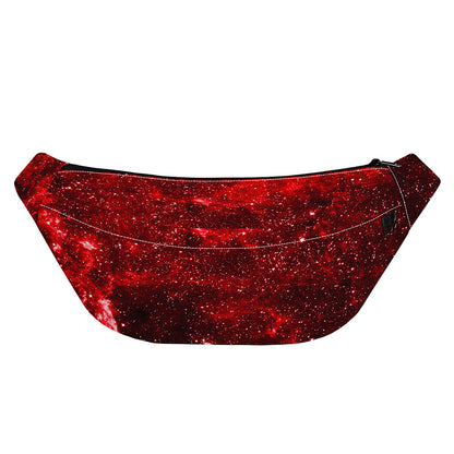 Red Stardust Universe Galaxy Space Print Fanny Pack