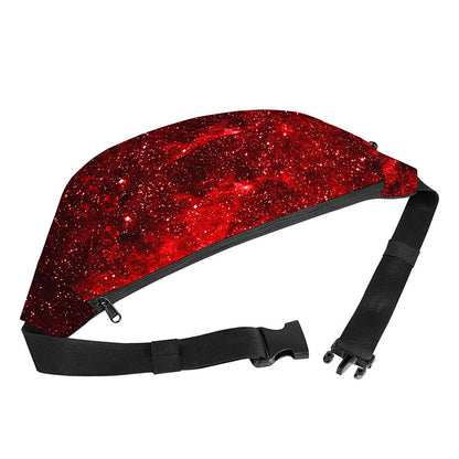 Red Stardust Universe Galaxy Space Print Fanny Pack