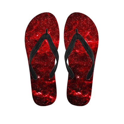 Red Stardust Universe Galaxy Space Print Flip Flops
