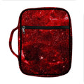 Red Stardust Universe Galaxy Space Print Front Pocket Bible Bag