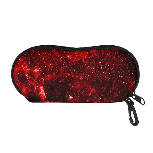 Red Stardust Universe Galaxy Space Print Glasses Case