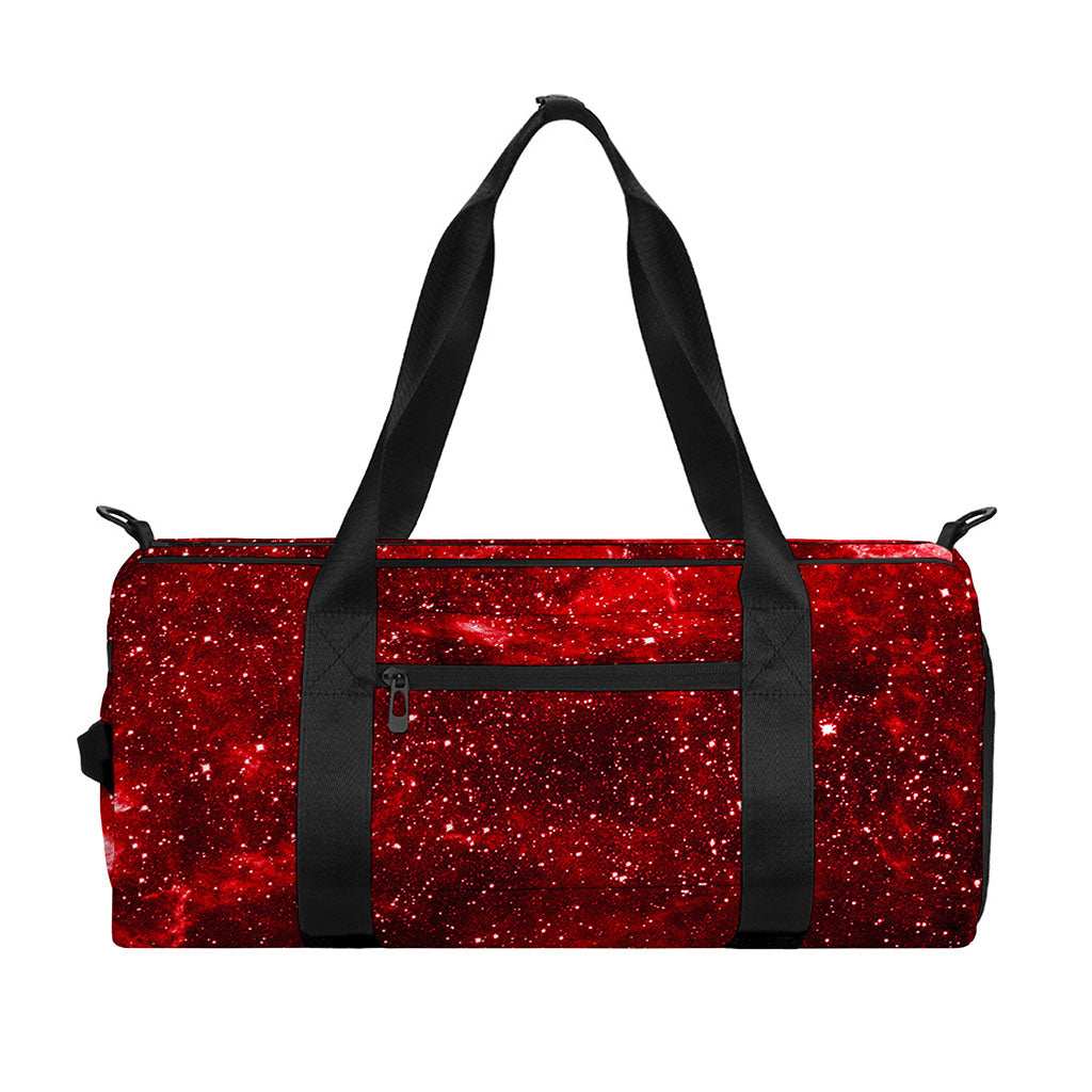 Red Stardust Universe Galaxy Space Print Gym Bag