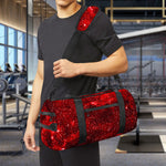 Red Stardust Universe Galaxy Space Print Gym Bag