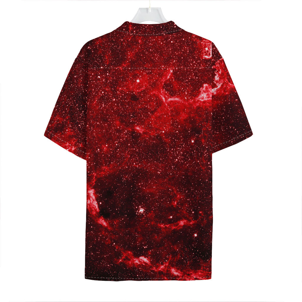 Red Stardust Universe Galaxy Space Print Hawaiian Shirt