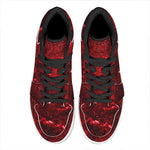 Red Stardust Universe Galaxy Space Print High Top Leather Sneakers