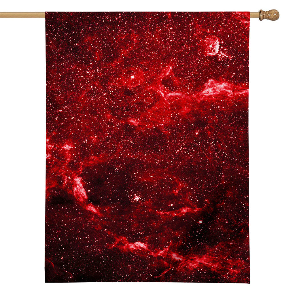 Red Stardust Universe Galaxy Space Print House Flag