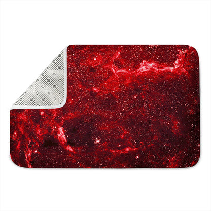 Red Stardust Universe Galaxy Space Print Indoor Door Mat