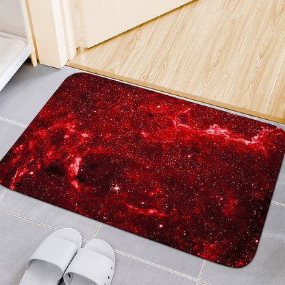 Red Stardust Universe Galaxy Space Print Indoor Door Mat